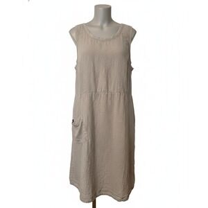 FLAX 100% Cotton Sleeves Dress - Size XL